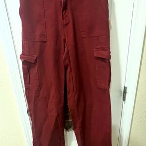 SHEIN Women's Red Cargo Pants